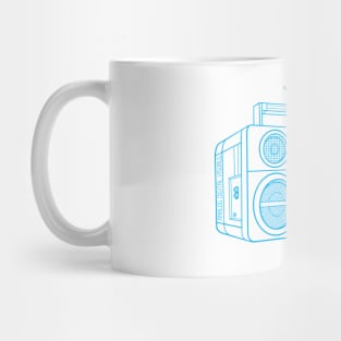 Boombox (Vivid Cerulean Lines) Analog / Music Mug